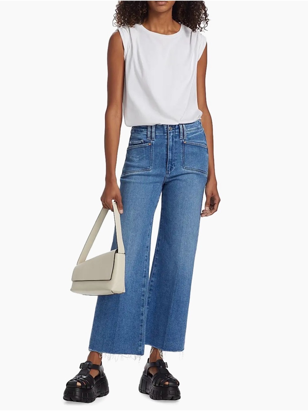 PAIGE Anessa Raw Wide-Leg Jeans